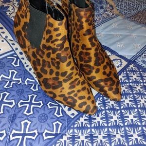 Aspire Leopard Print Ankle Booties - Brown/Black